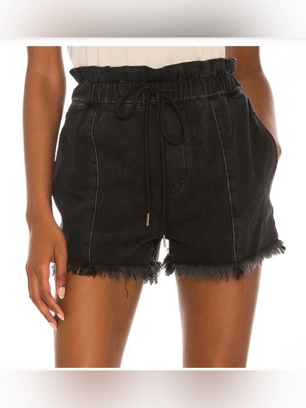 PISTOLA Black Cooper PaperBag High Rise Shorts Size XS